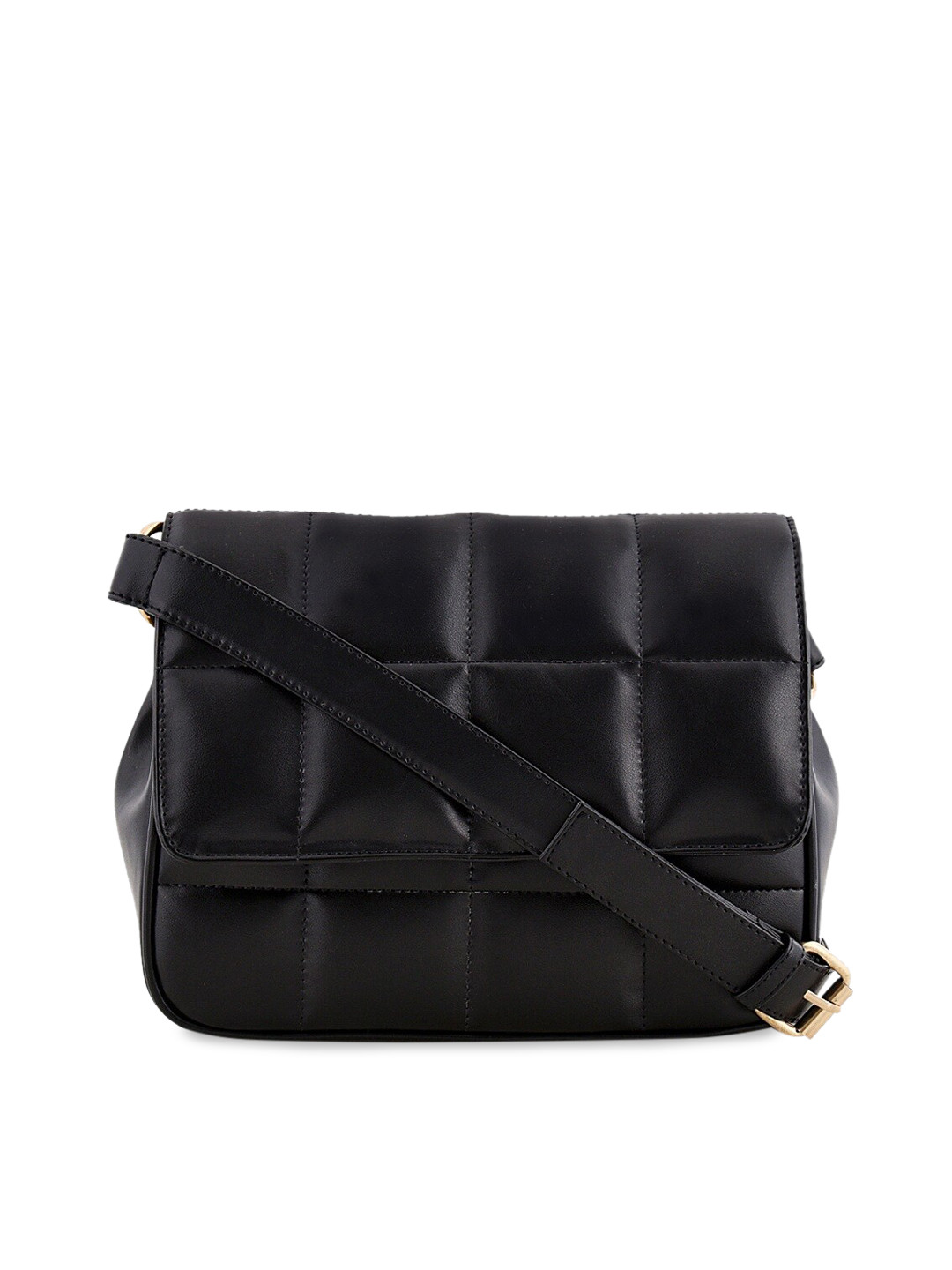Lychee bags Black Quilted Sling Bag