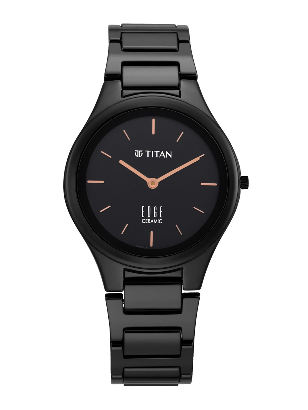 Titan Edge Ceramic Quartz Analog With Black Dial Watch For Women - Nt2653nc01