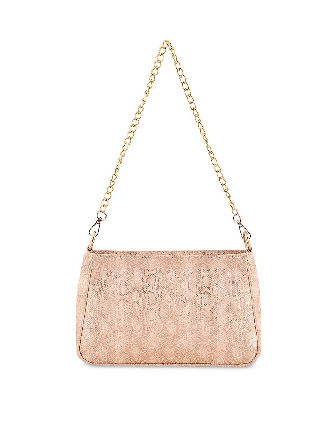 Lychee bags Peach-Coloured Snakeskin Print Sling Bag