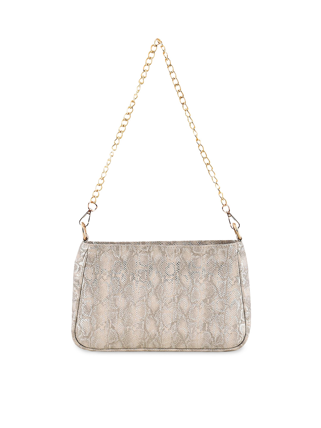 Lychee bags Peach-Coloured & Silver-Toned Printed Sling Bag