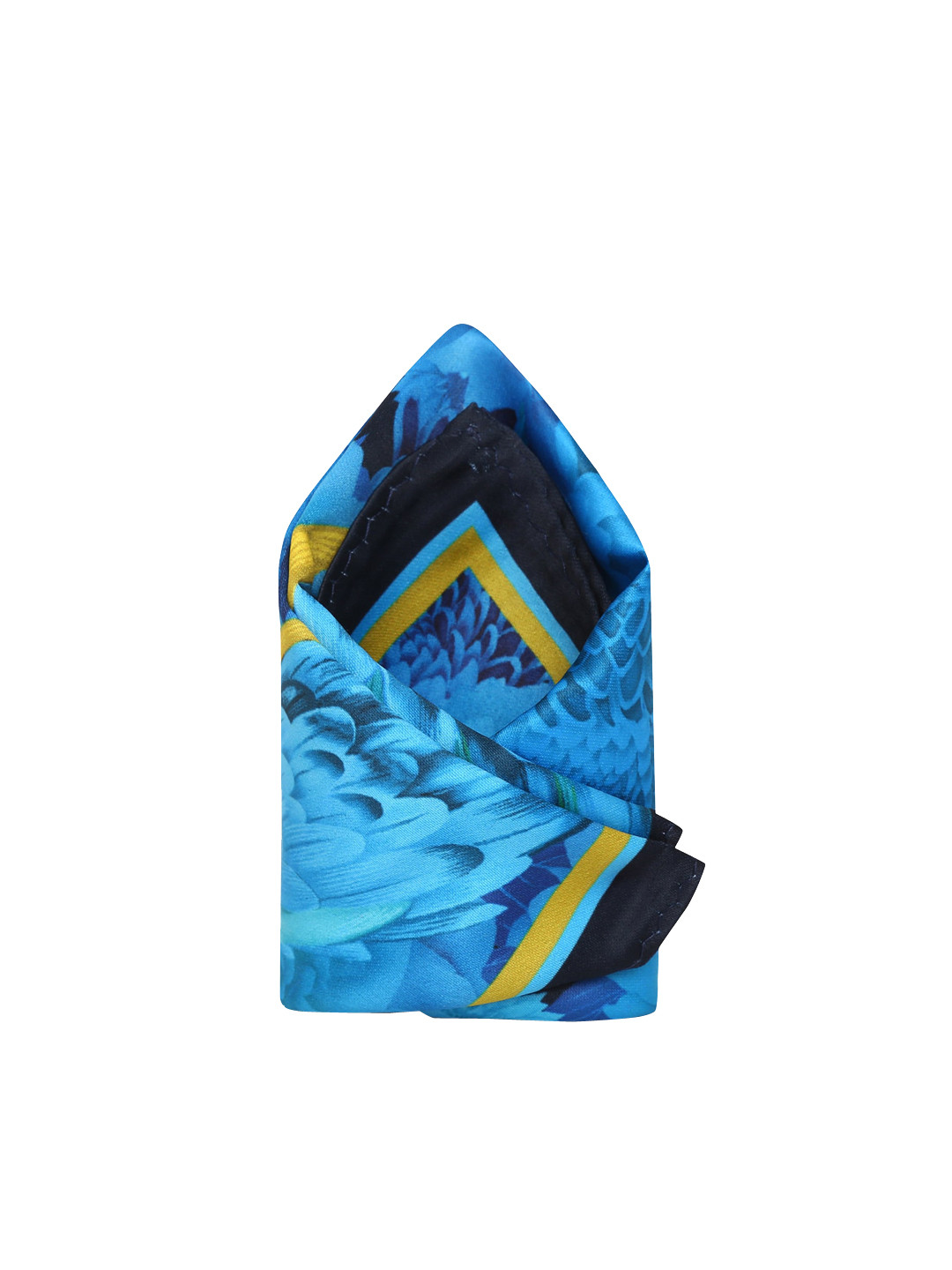 Tossido Men Blue & Yellow Printed Pocket Square With A Gift Box