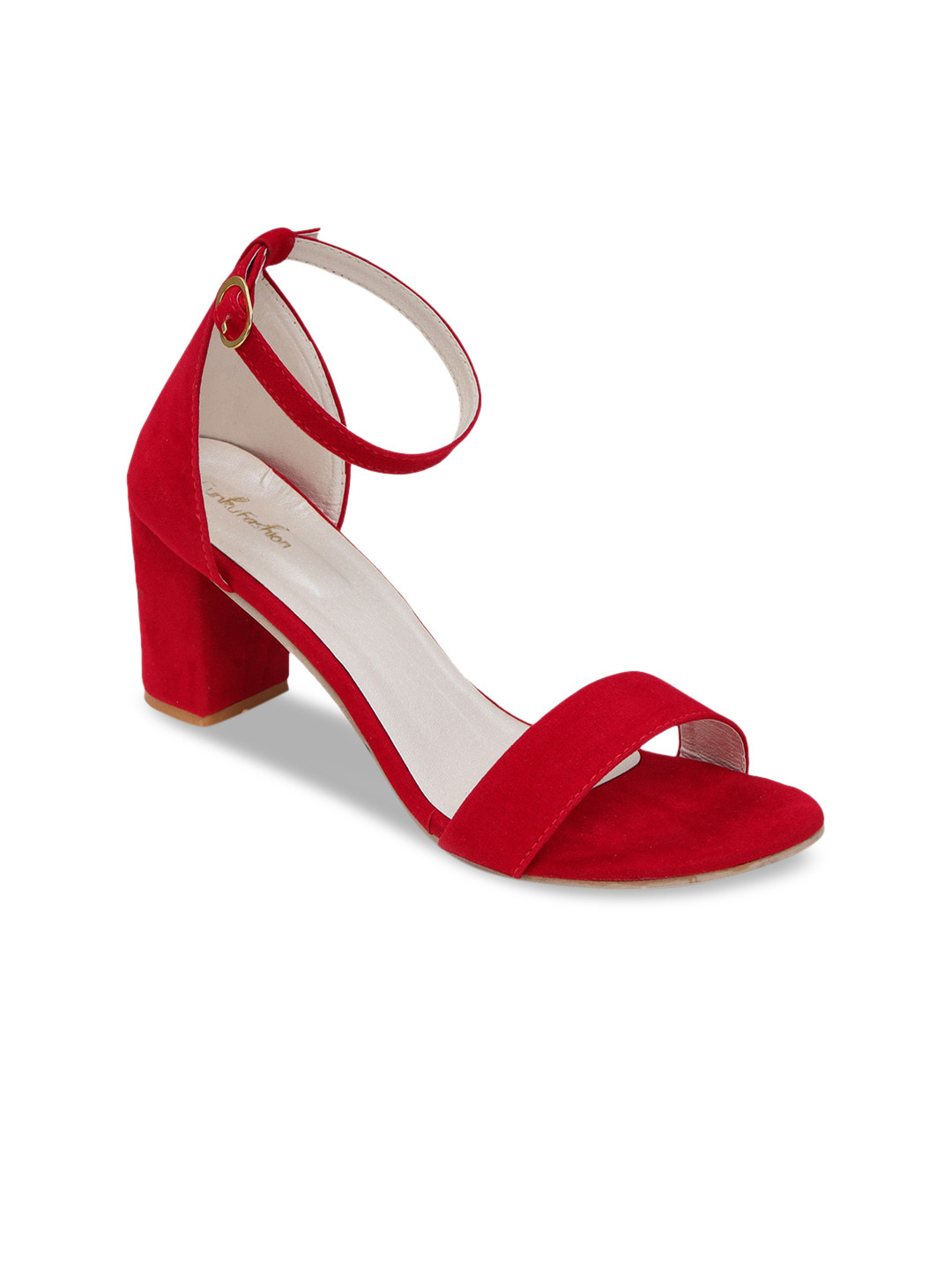 Funku Fashion Women Red Solid Suede Heels