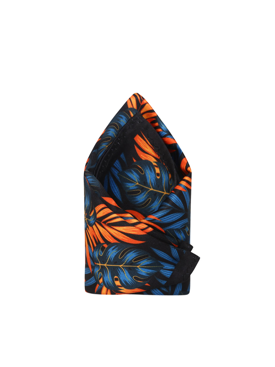 Tossido Men Blue & Orange Printed Pocket Square