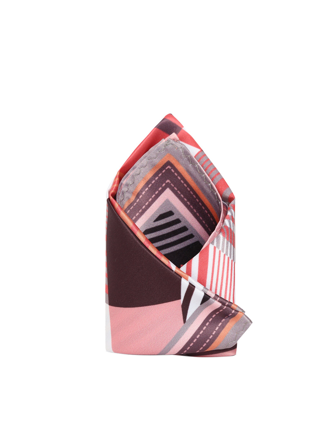 Tossido Men Pink & White Printed Pocket Square