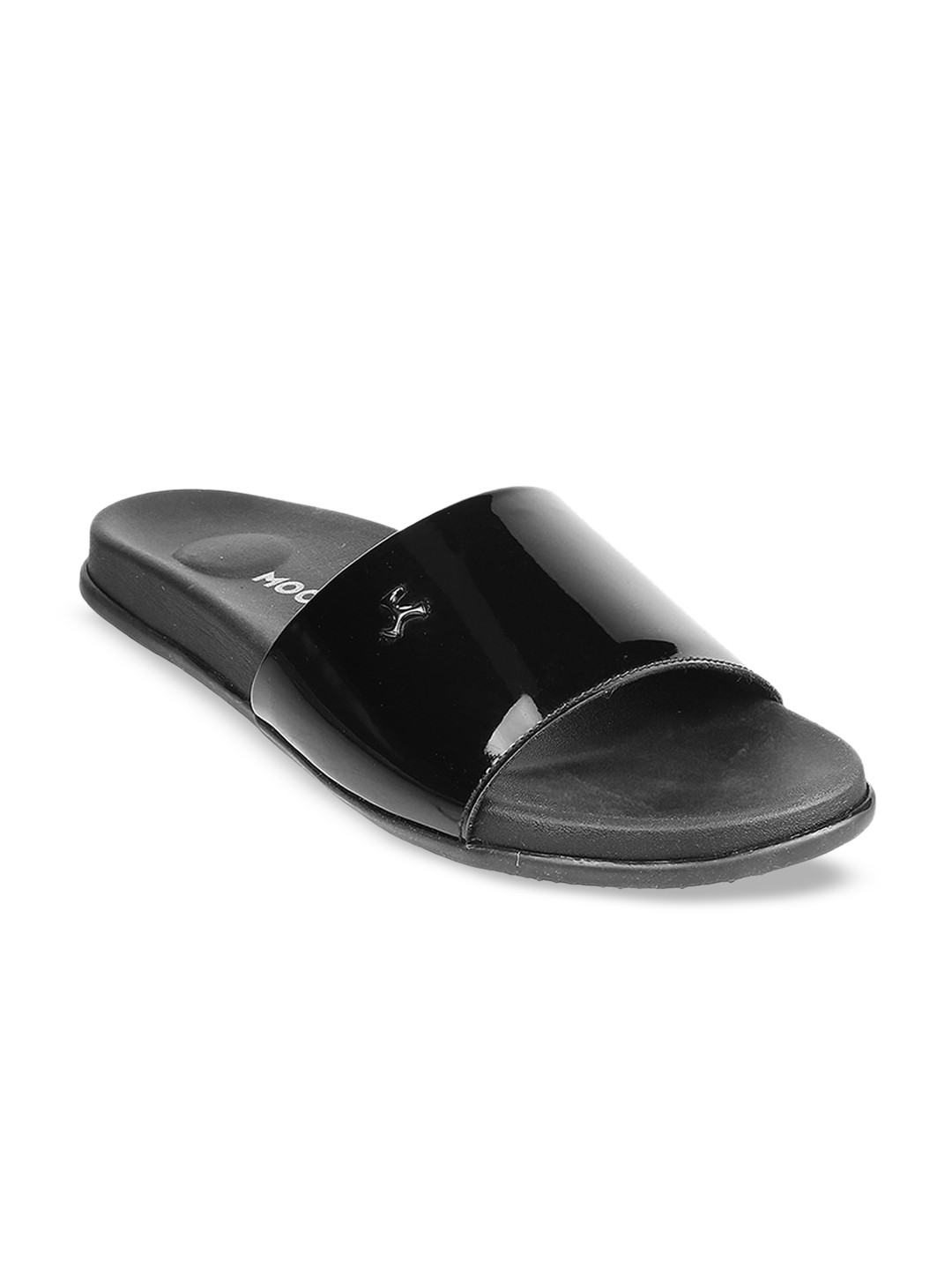 Mochi Women Black Flats Open Toe Flats
