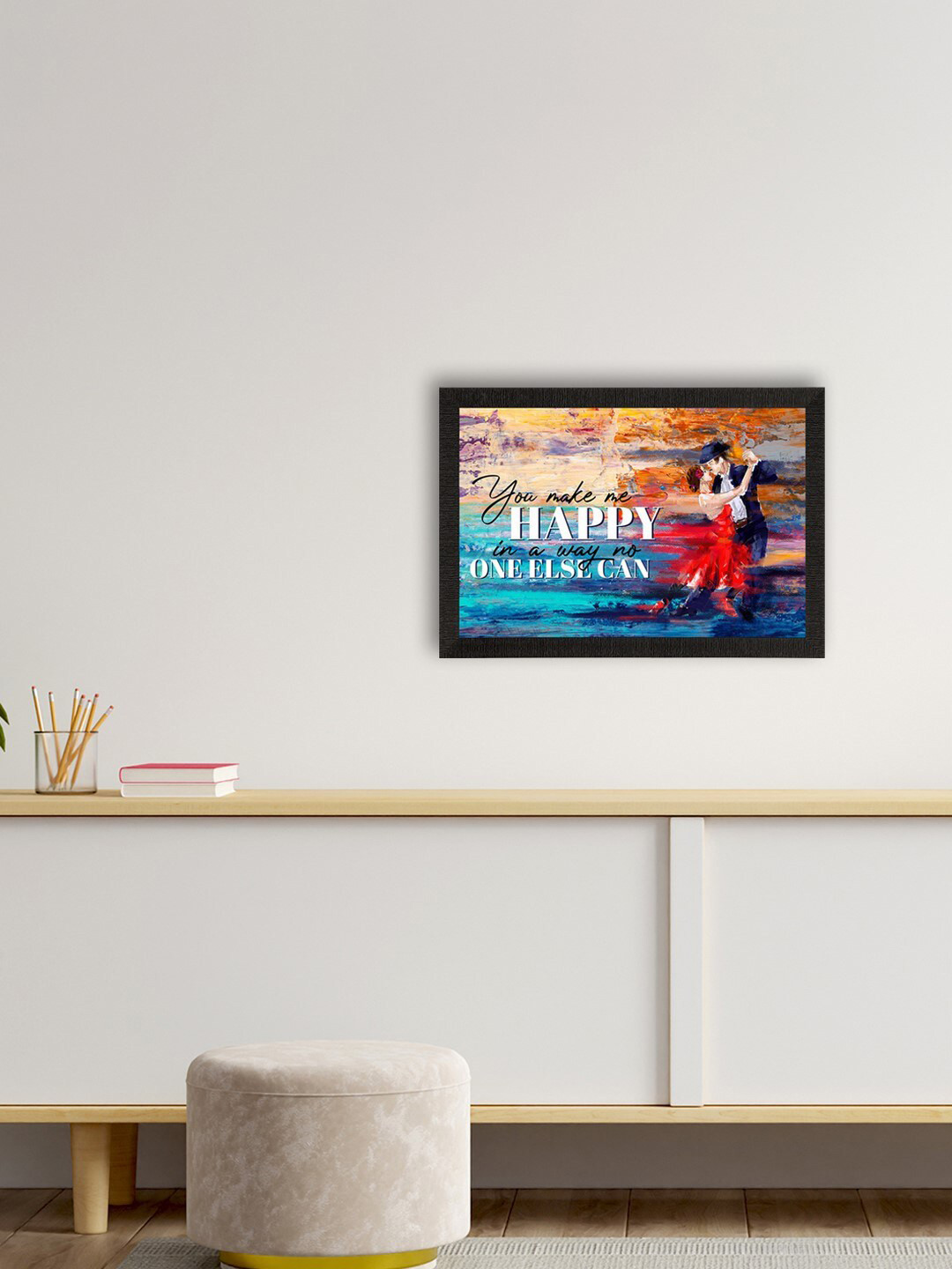 eCraftIndia Multicoloured Valentine Theme Satin Matte Texture UV Wall Painting