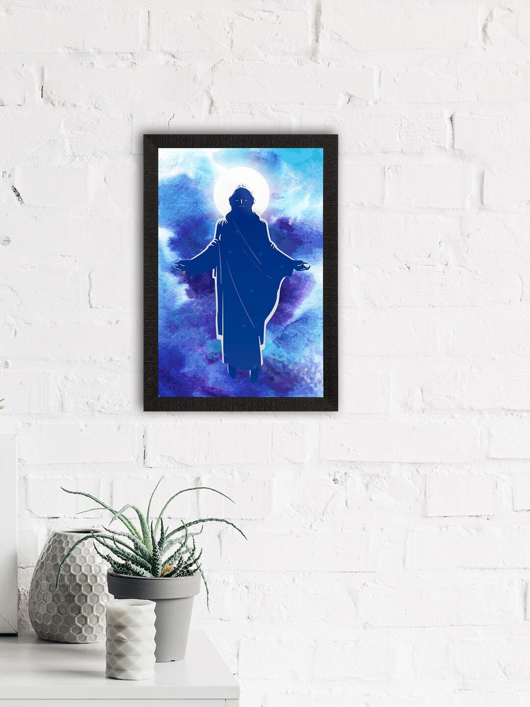 eCraftIndia Jesus Paper Wall Rectangle Paintings Wall Art - 14 x 10In