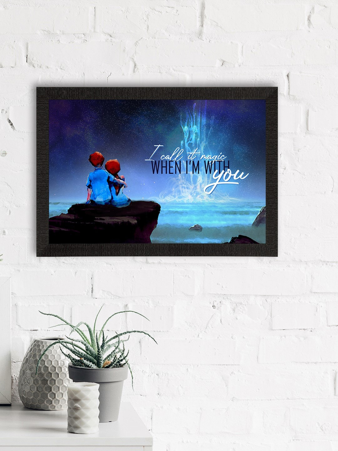 eCraftIndia I Call It Magic, When I Am With You Paper Paintings Wall Art - 20x14In