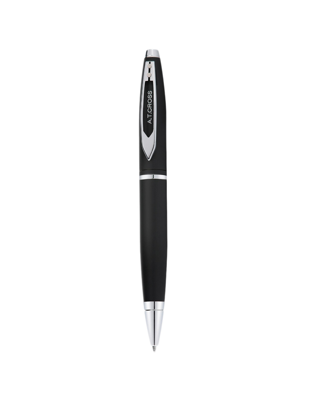 Cross Window Matte Black & Silver-Toned Ballpoint Pen With Polished Chrome
