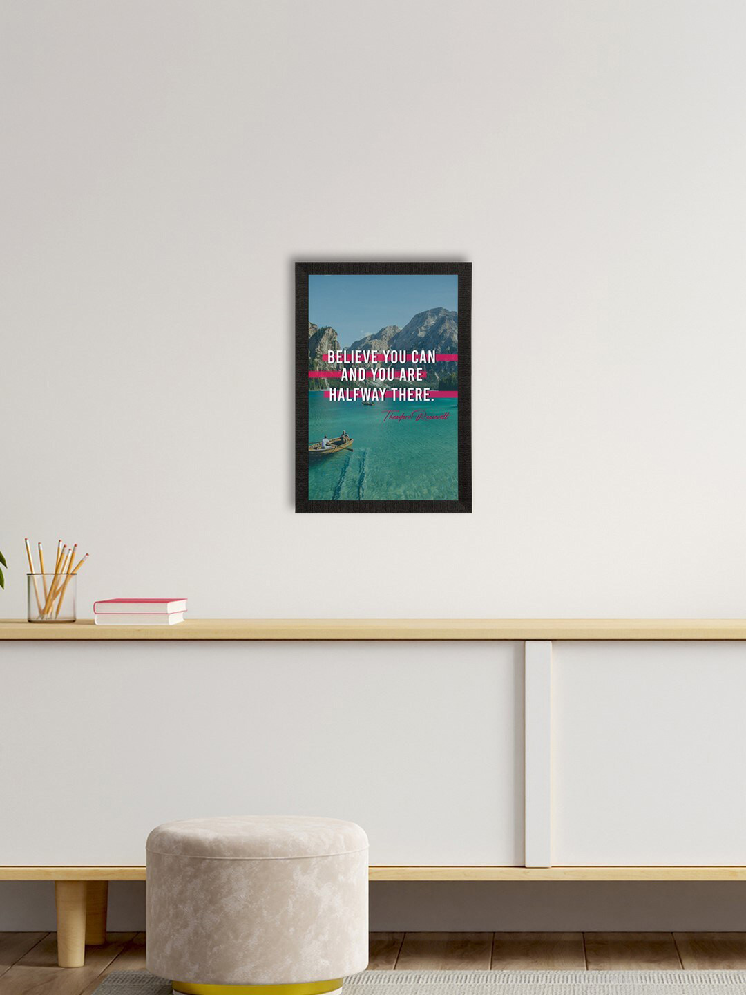 eCraftIndia Quotes Synthetic Wood Living Room Rectangle Paintings Wall Art -13.92 x 10In