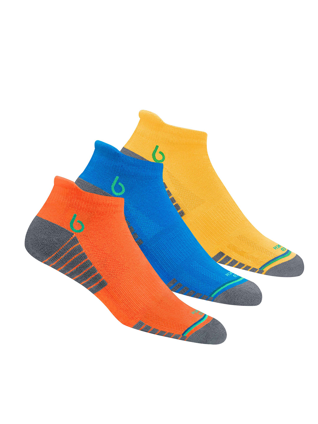 BAMBOS Men Pack of 3 Assorted Ankle-Length Socks