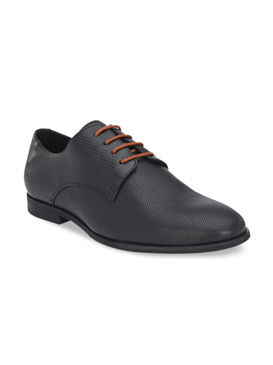 Delize Men Black Solid Formal Derbys