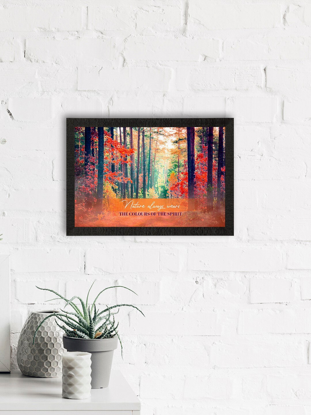 eCraftIndia Red & Green Nature Satin Matte Wall Art