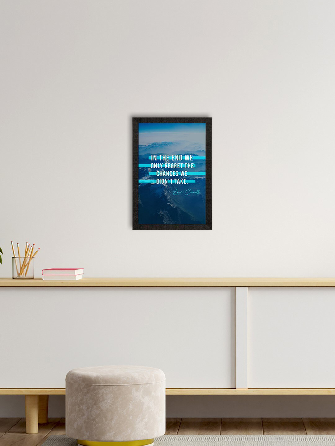 eCraftIndia Blue Motivational Quote Satin Matt Texture UV Art Painting