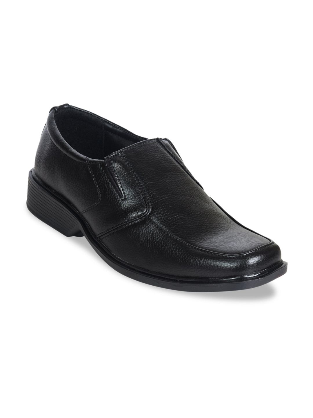 Ajanta Men Black Solid Formal Slip-On Shoes