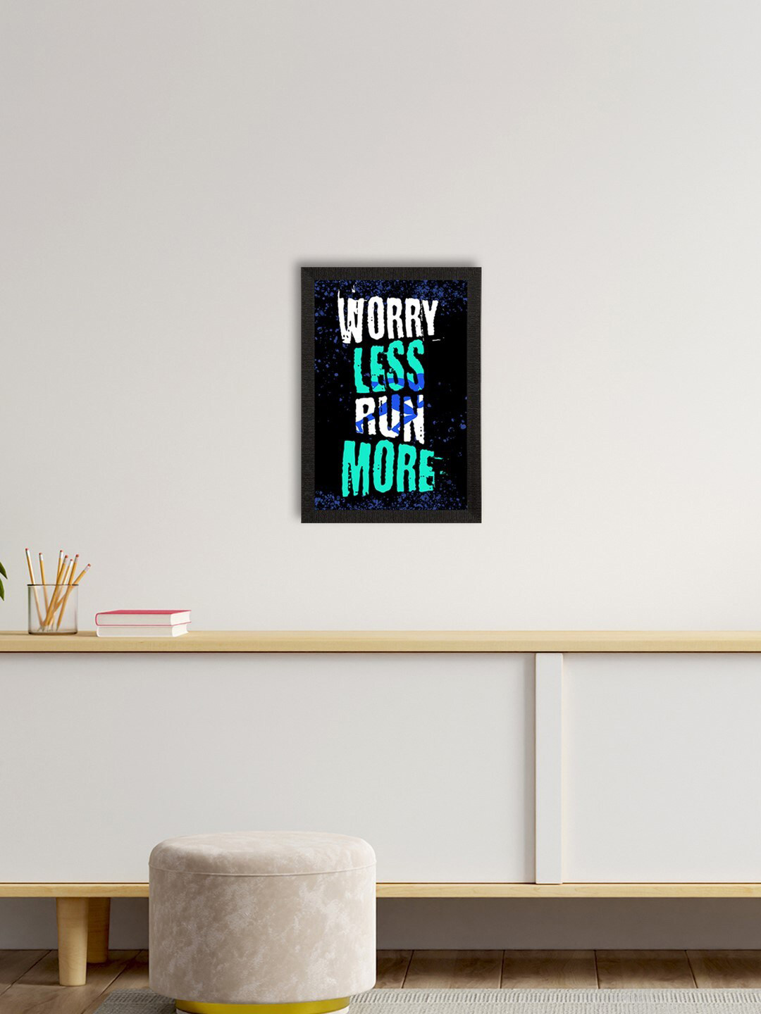 eCraftIndia Black & White Motivational Quote Satin Matte Texture UV Wall Painting