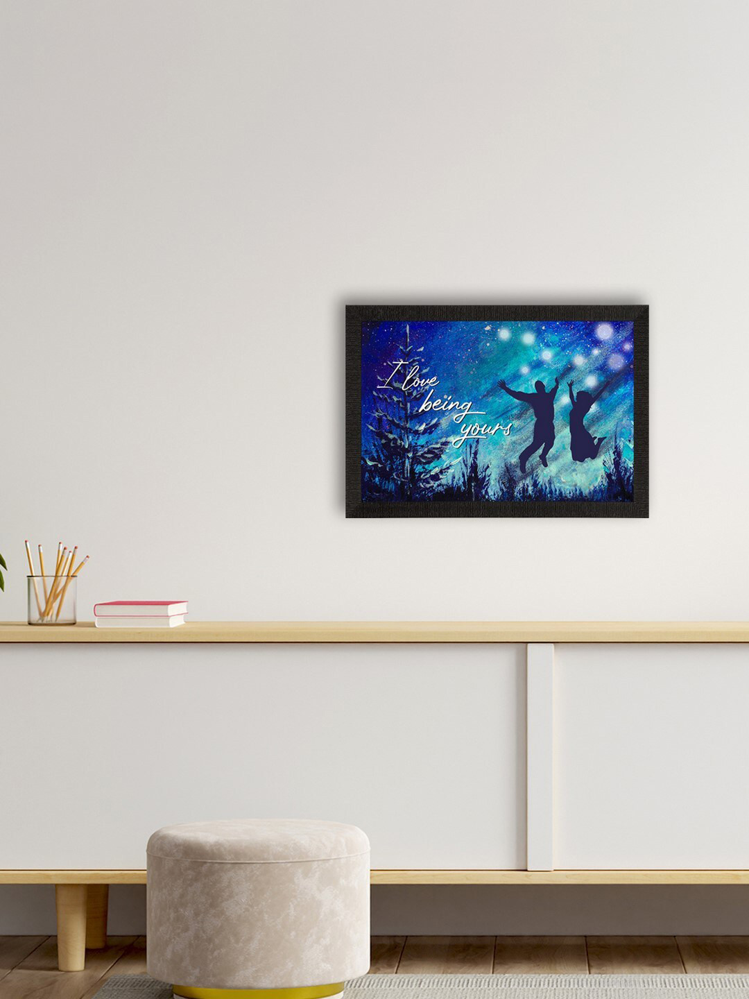 eCraftIndia Quotes Synthetic Wood Wall Living Room Rectangle Paintings Wall Art -10 x 14In