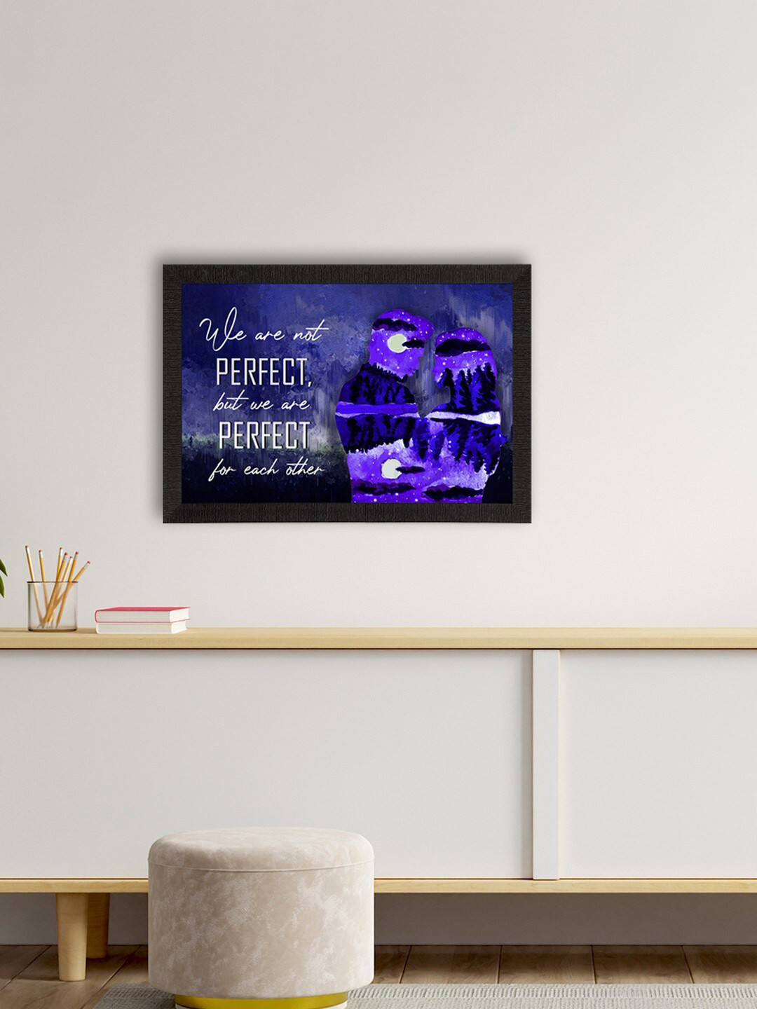 eCraftIndia We Are Not Perfect Paper Wall Rectangle Paintings Wall Art -14 x 20In