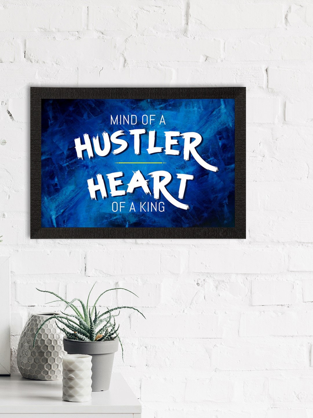 eCraftIndia Blue & White Motivational Quote Matte Texture UV Wall Painting