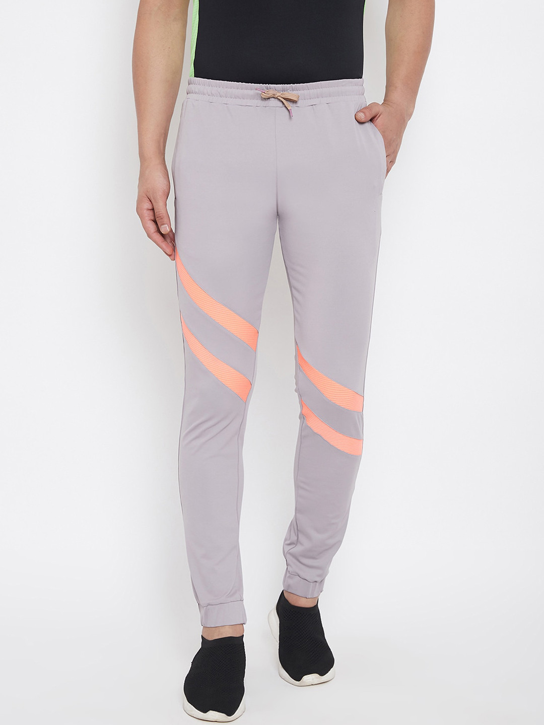JUMP USA Men Lavender Solid Slim Fit Active Wear Joggers