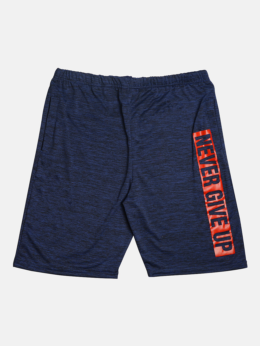 TINY HUG Boys Navy Blue Printed Regular Fit Sports Shorts