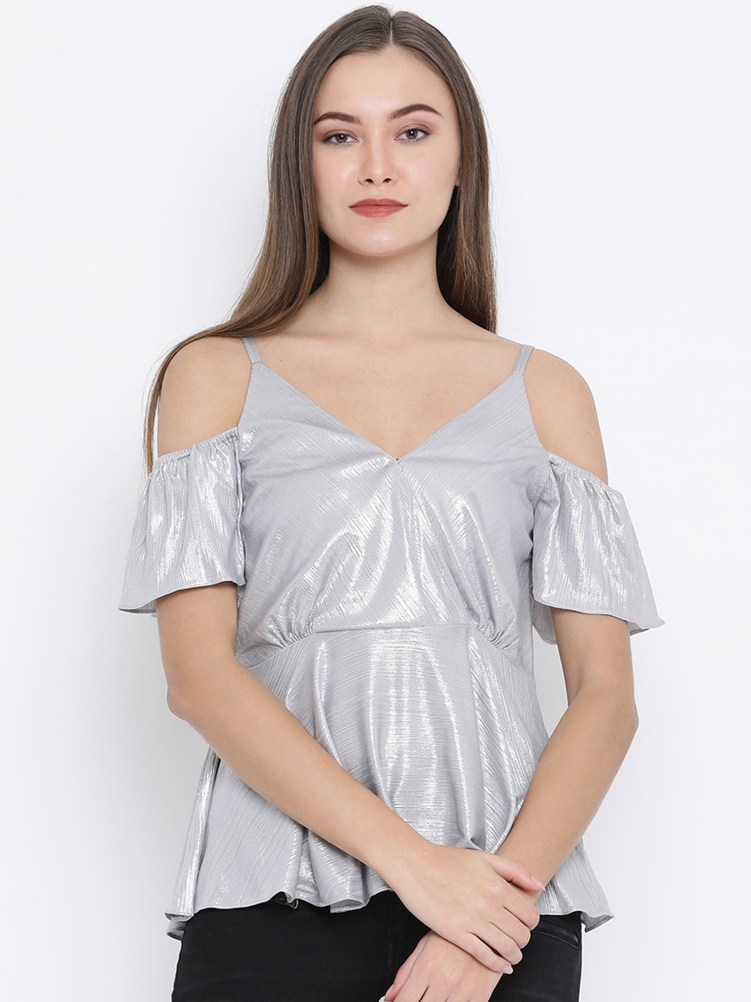 ZOELLA Grey Peplum Top