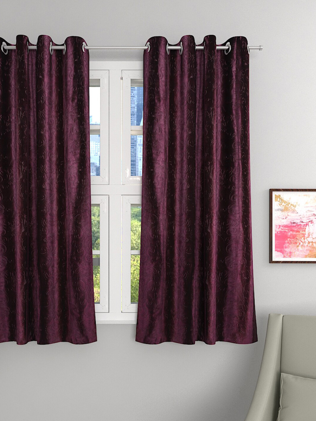 ROMEE Purple Single Room Darkening  Window Curtain