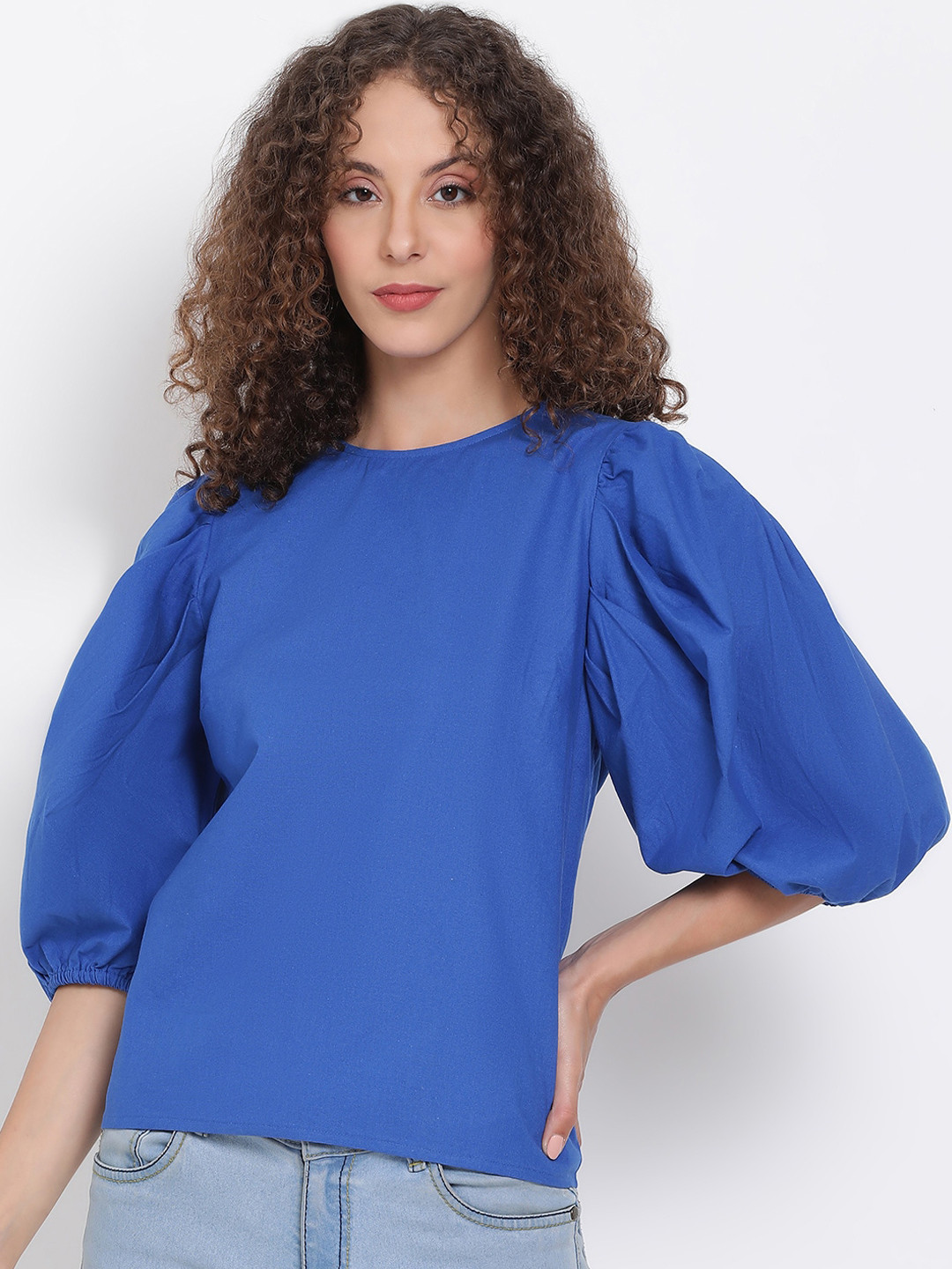 Oxolloxo Blue Solid Regular Top
