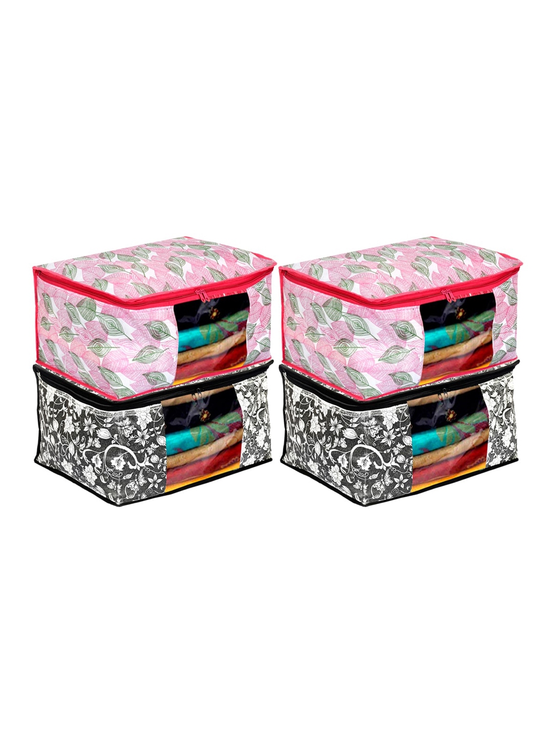 Kuber Industries Set Of 4 Printed Saree Covers/Clothes Organiser