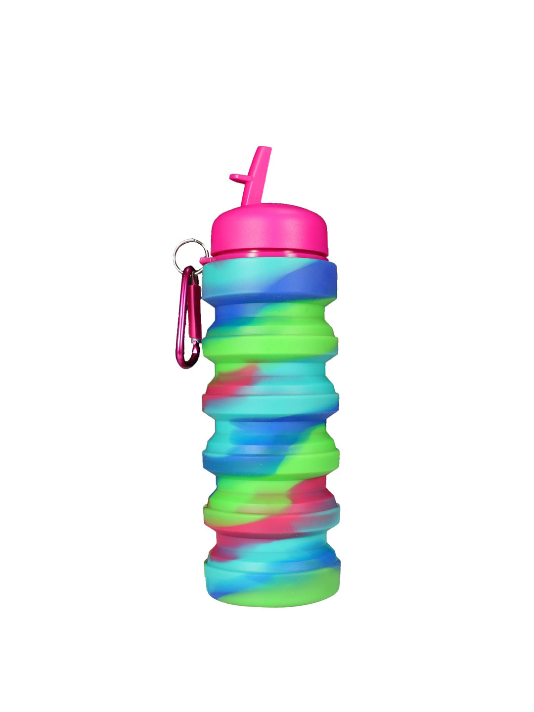 Smily Kiddos Pink Colourblocked Plastic Collapsible Sipper - 500ml