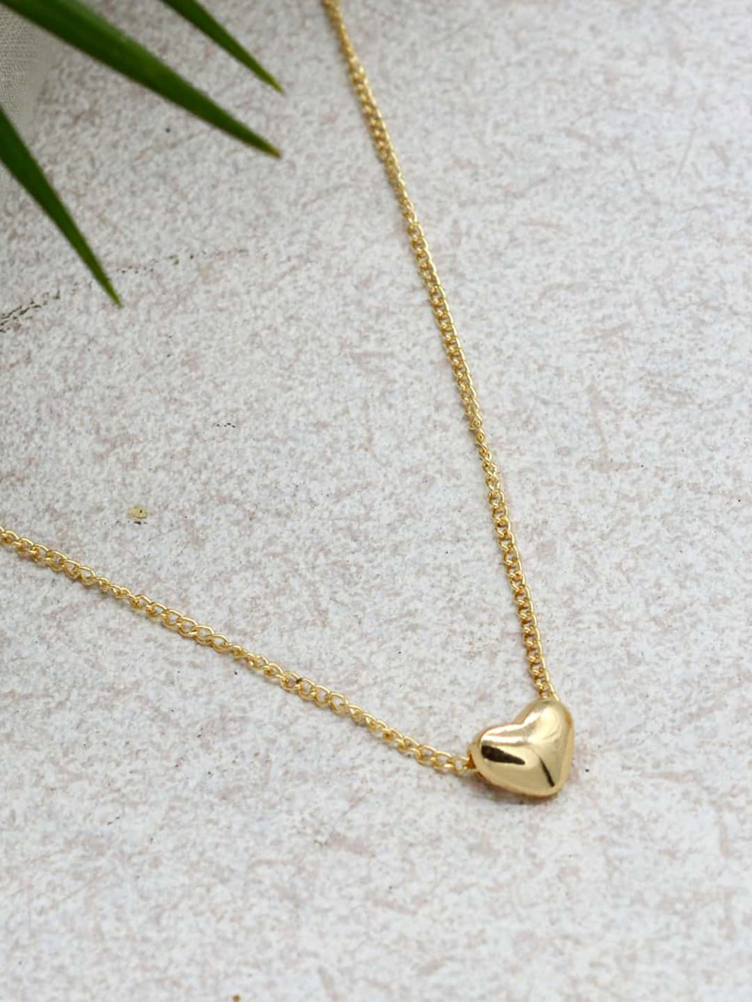 Joker & Witch Minimal Heart Gold Pendant