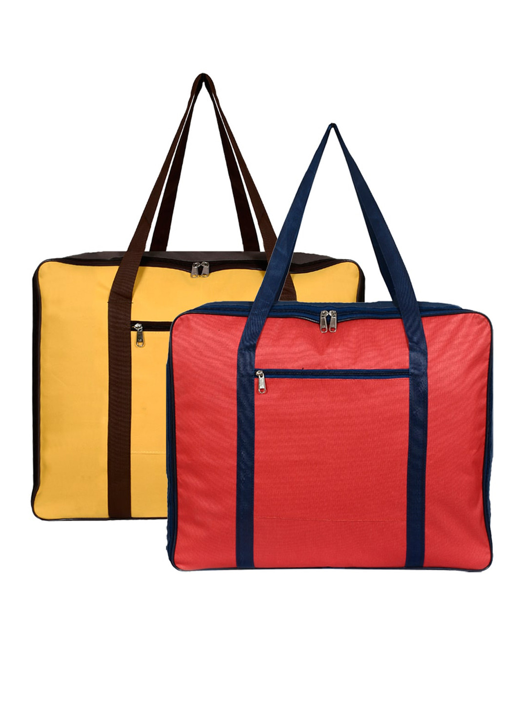 Kuber Industries Set Of 2 Solid Lightweight Foldable Rexine Jumbo Under Bed Storage Bag