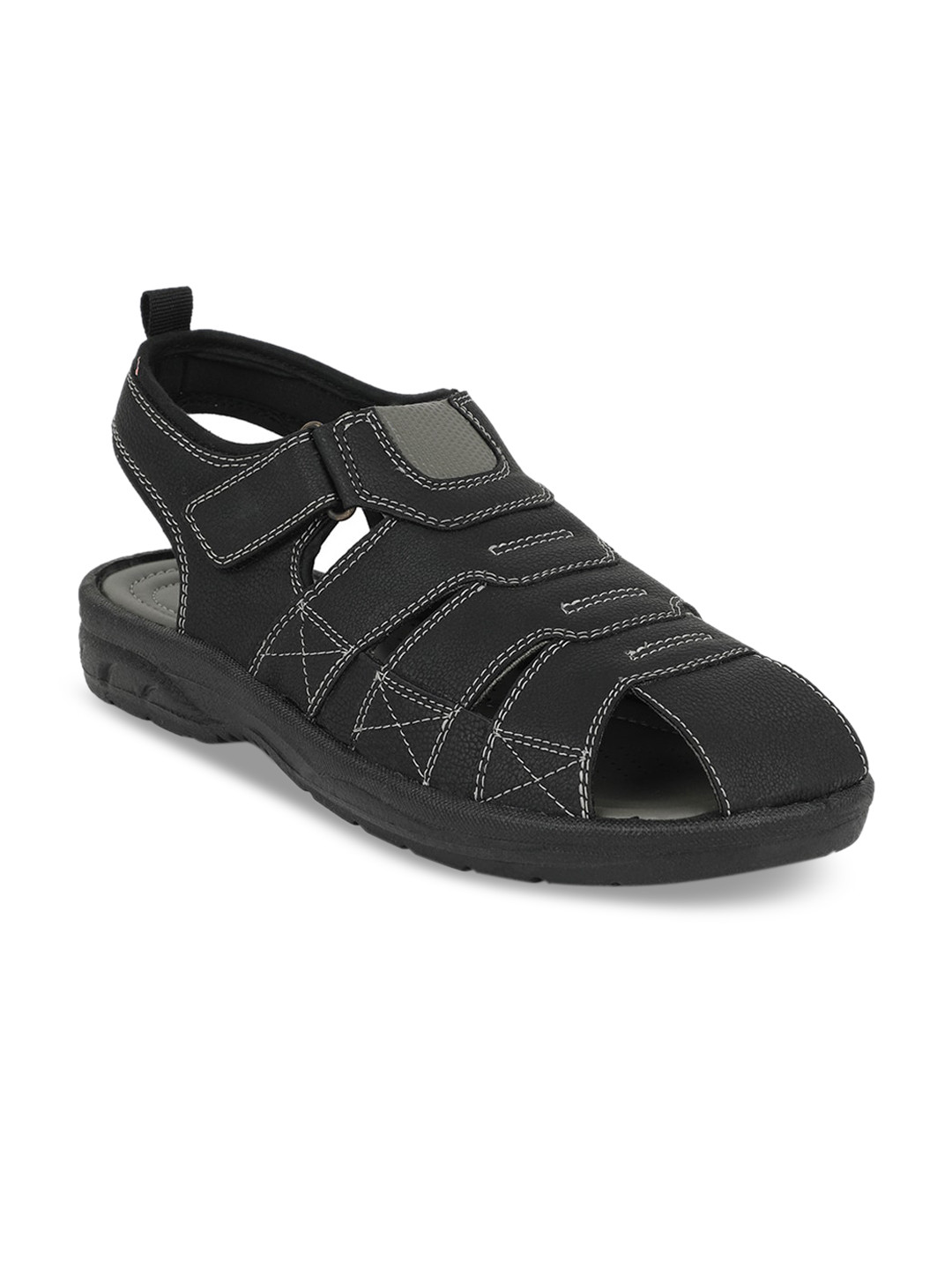 Bata Men Black Fisherman Sandals