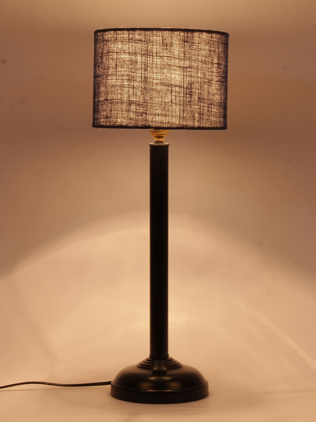 Devansh Blue & Black Solid Traditional Buffet Table Lamp with Shade