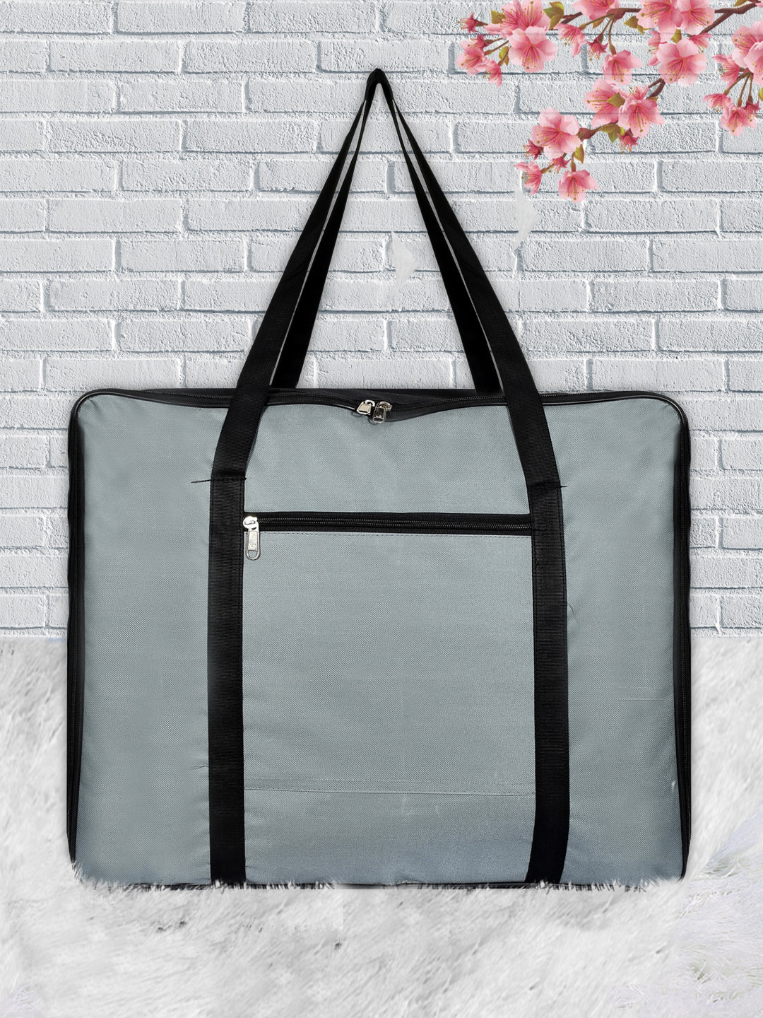 Kuber Industries Black & Grey Solid Foldable Underbed Storage Organisers