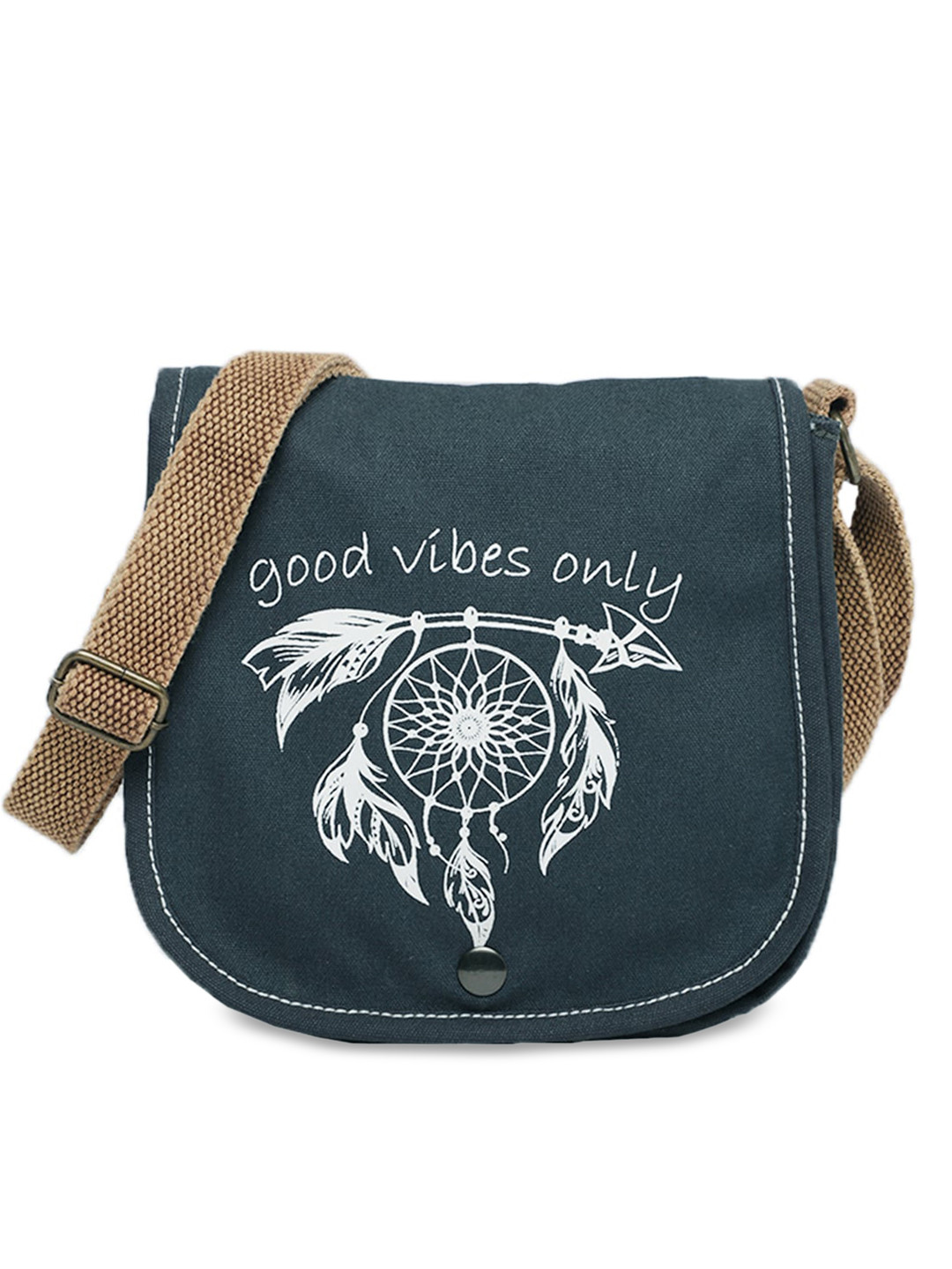 The House of Tara Navy Blue Printed Sling Bag