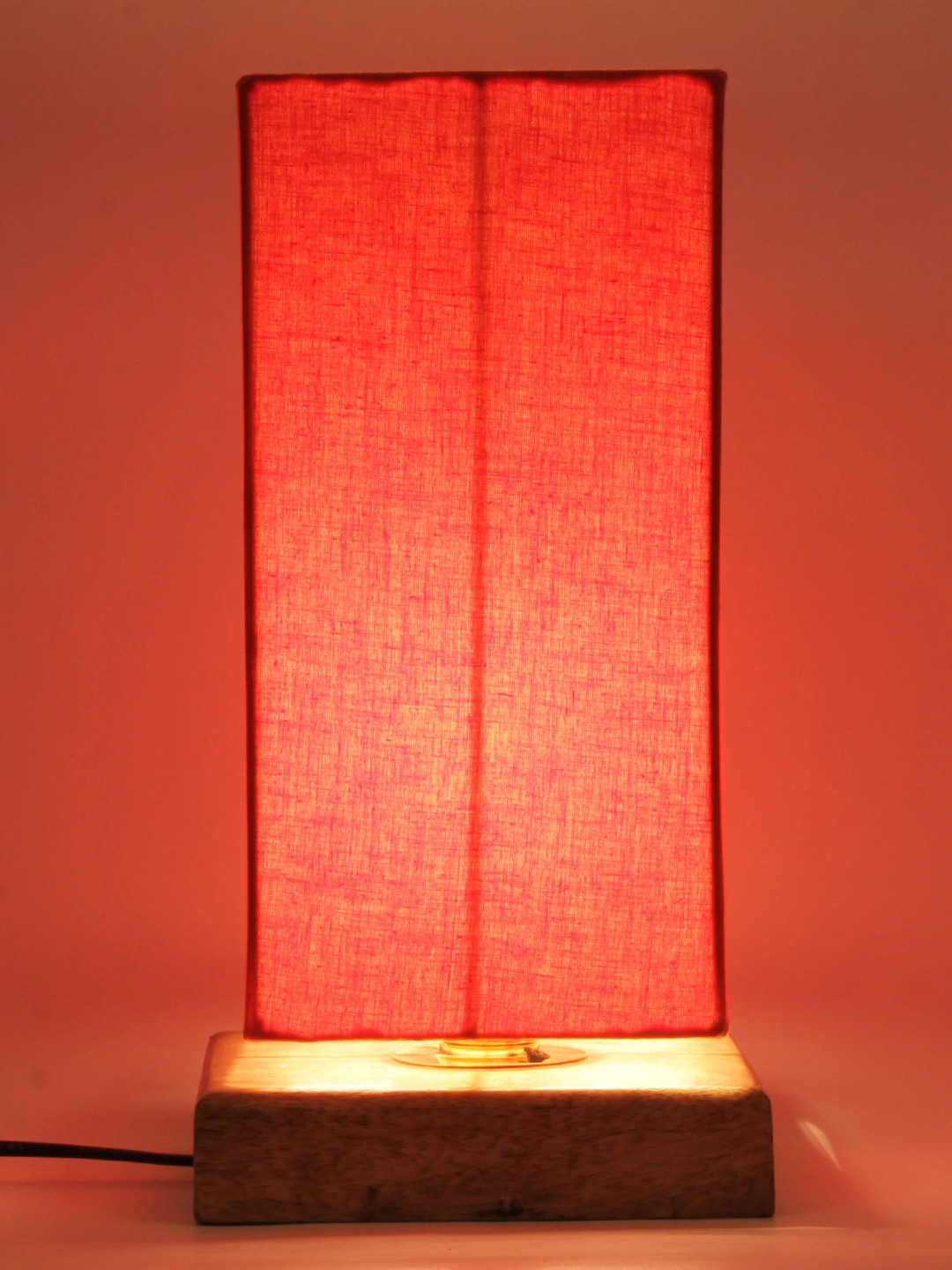 Devansh Orange Solid Traditional Column Table Lamp with Shade