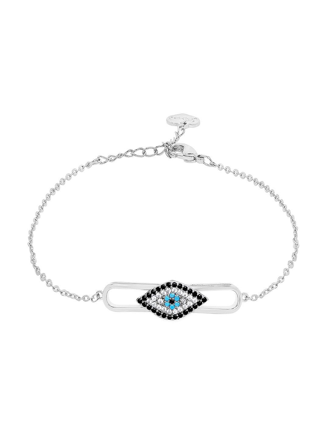 Moon Dust Silver-Plated & Blue AD Wraparound Bracelet