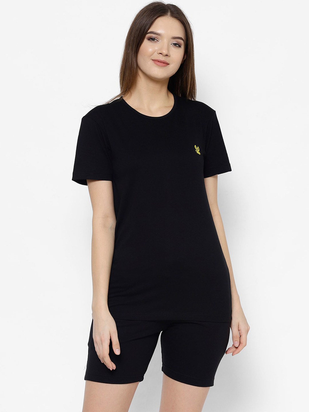 MACK JONNEY Women Black Solid Night Suit BLK_T_D11_02