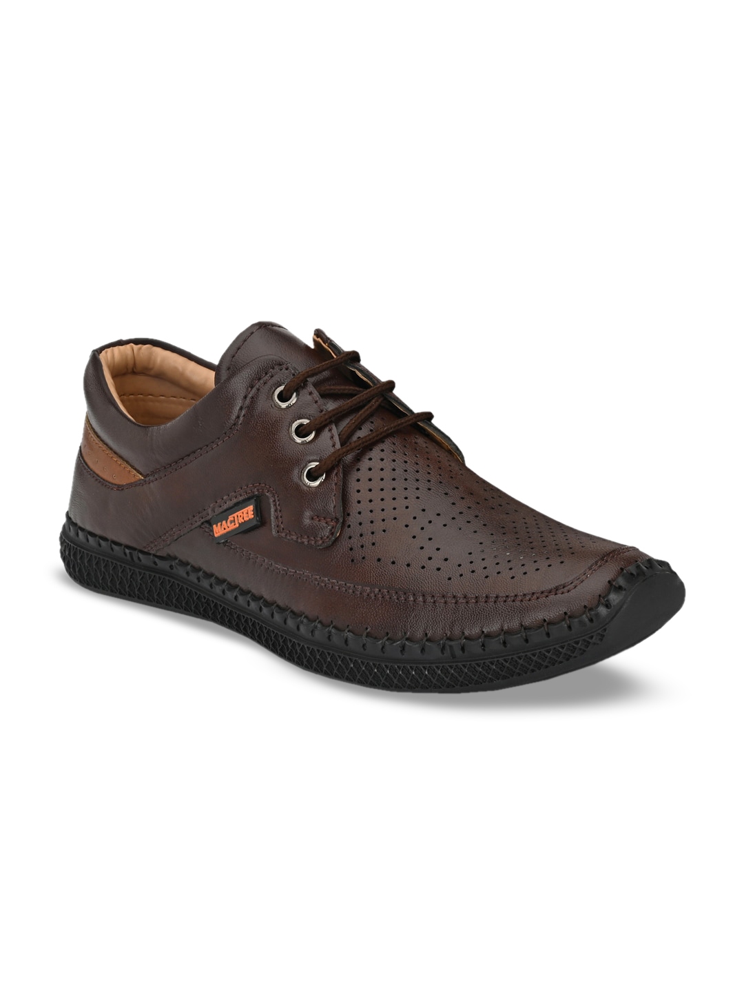 Buy Mactree Men Coffee Brown Perforated Derbys Casual Shoes for Men 14042526 Myntra