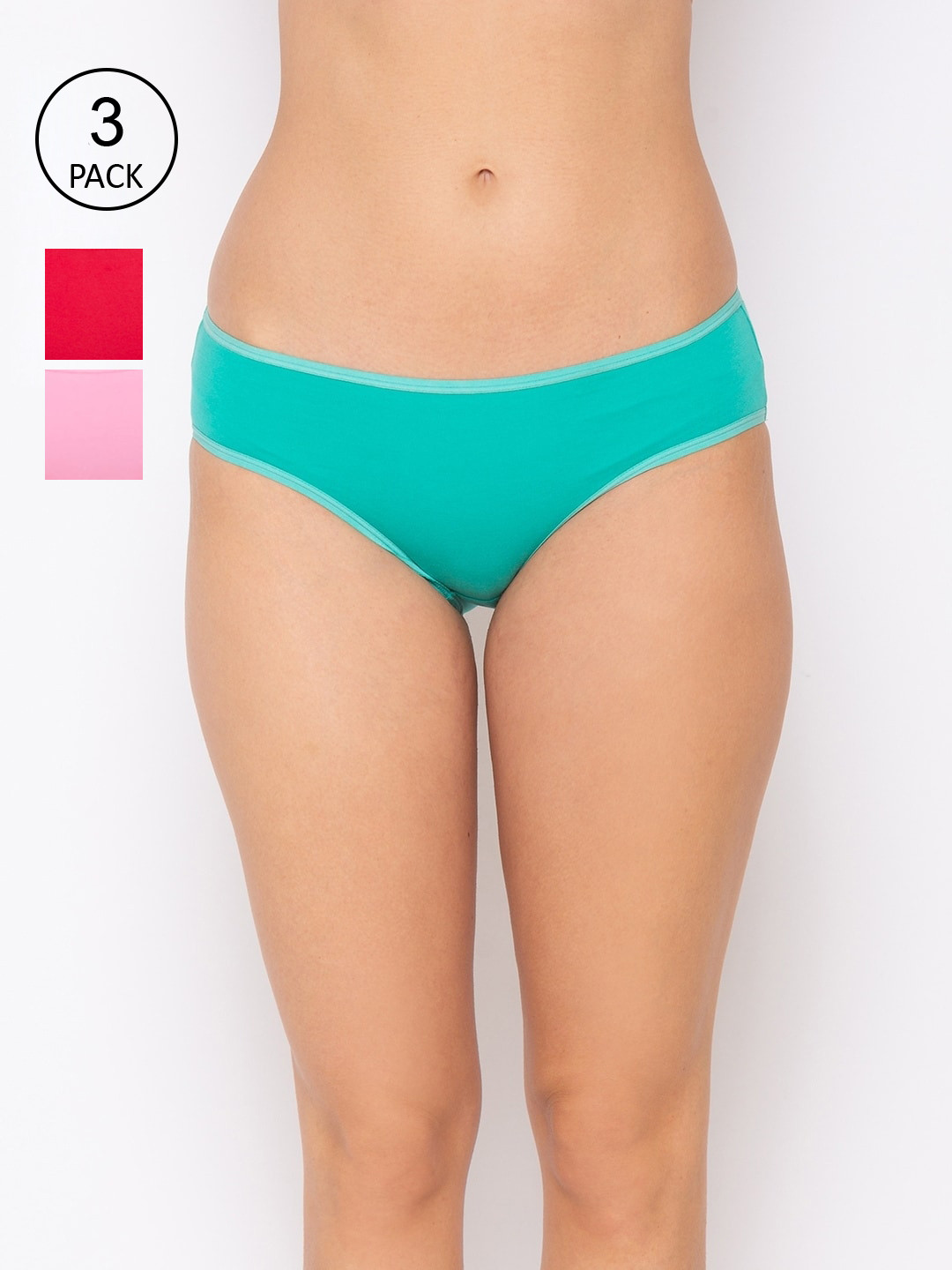 Candyskin Women Pack Of 3 Solid Bikini Briefs CSBIN02