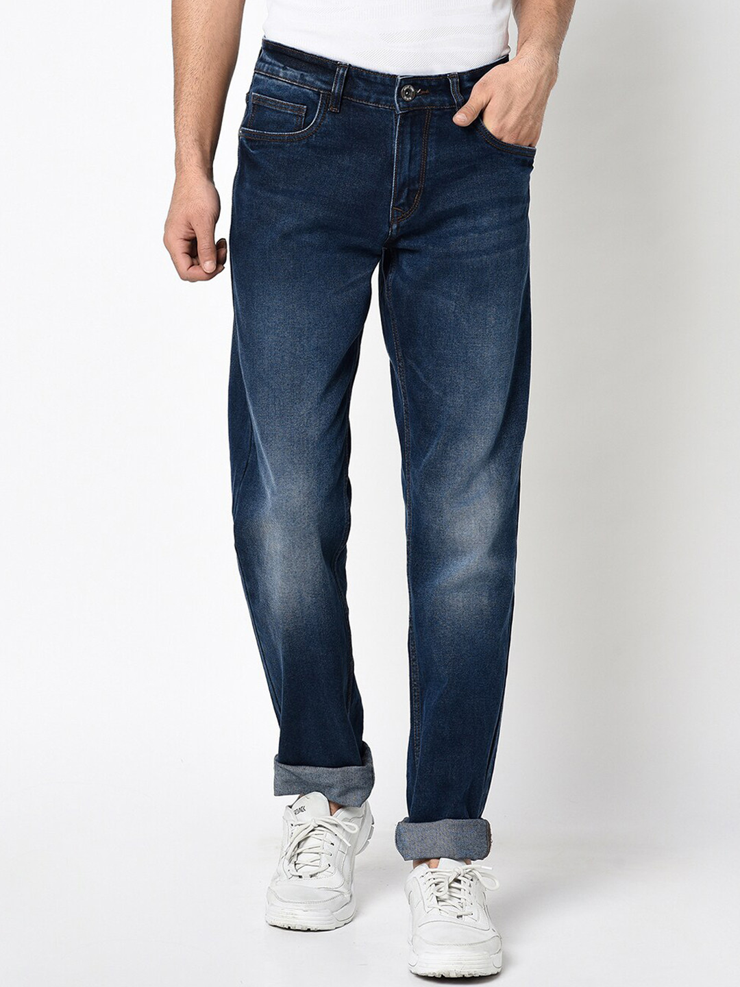 Octave Men Blue Regular Fit Mid-Rise Clean Look Jeans