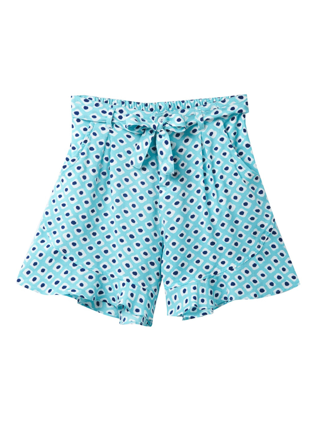 Cub McPaws Girls Blue Printed Regular Fit Regular Shorts