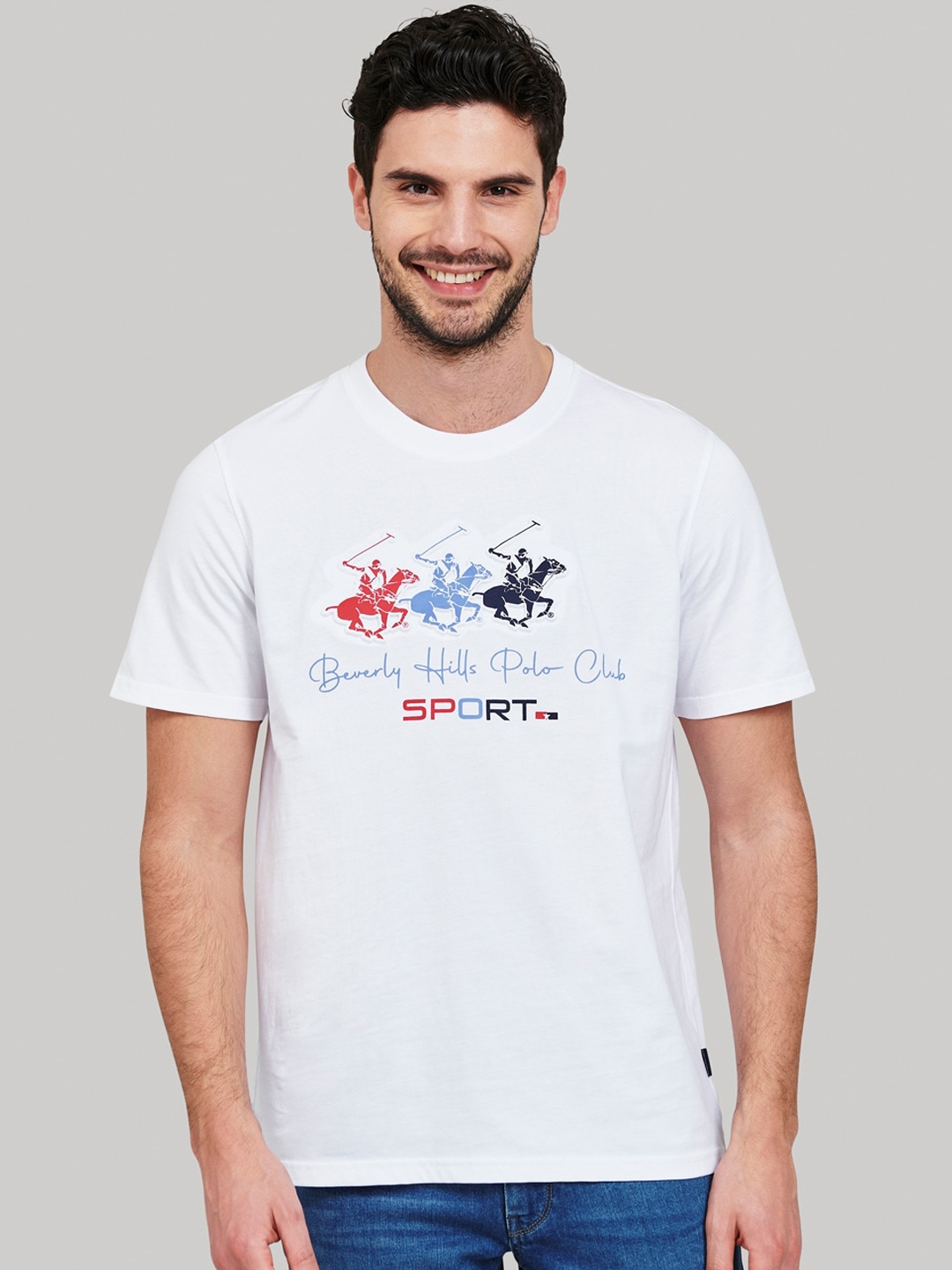Buy Beverly Hills Polo Club Men White Printed Round Neck T shirt Tshirts for Men 14052978 Myntra