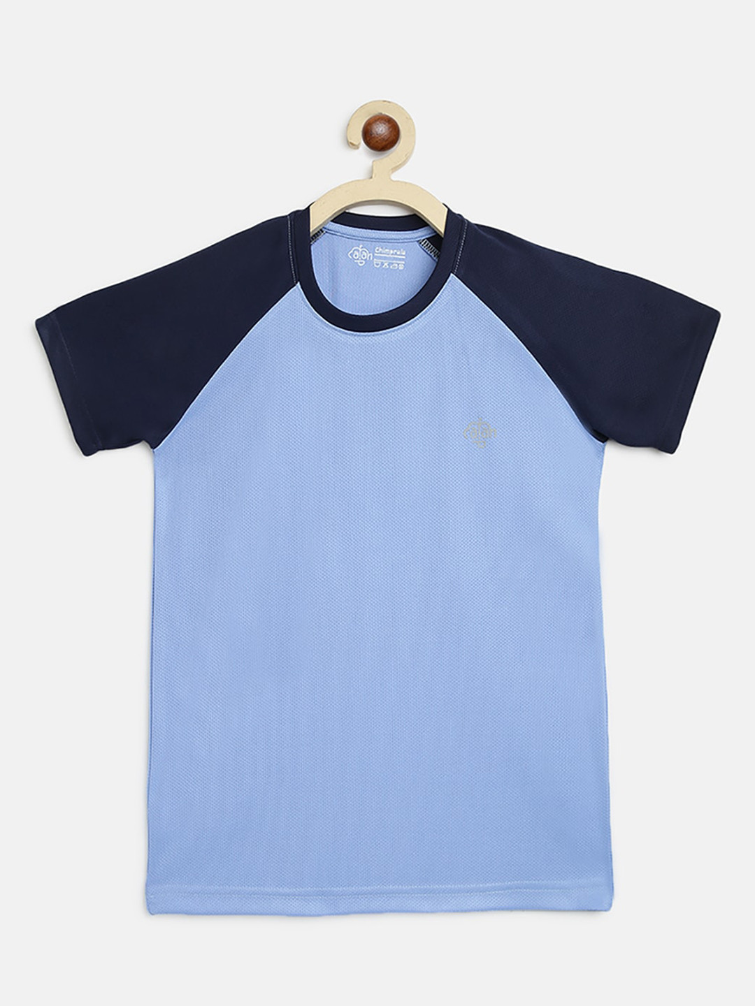 CHIMPRALA Boys Blue Colourblocked Round Neck Sports T-shirt