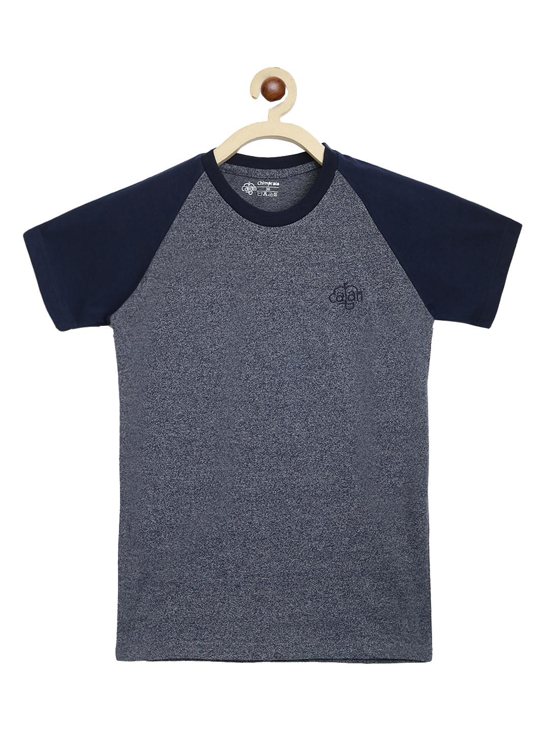 CHIMPRALA Boys Navy Blue & Denim Solid Round Neck  Sports T-shirt