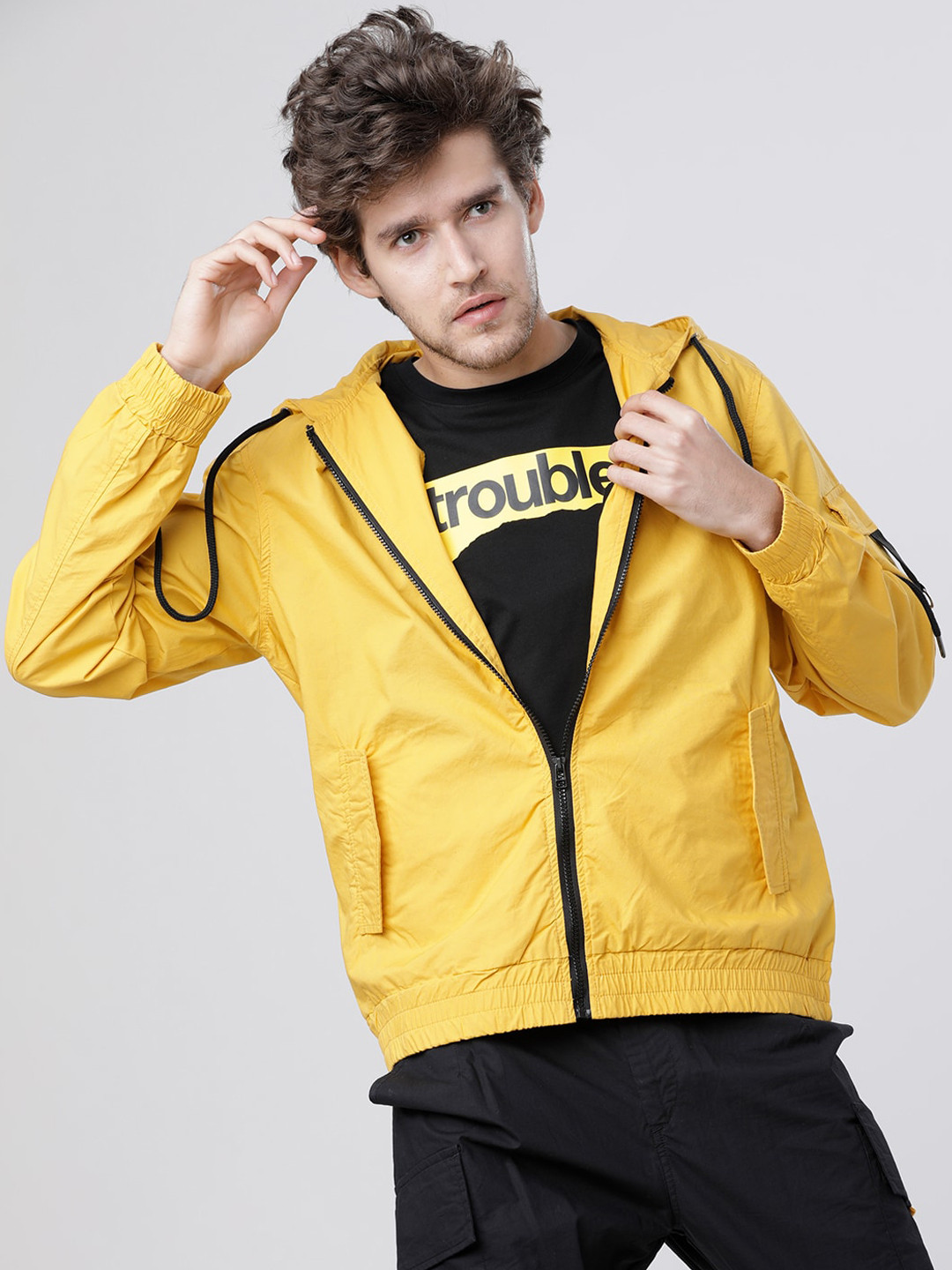 LOCOMOTIVE Men Mustard Colourblocked Tailored Jacket