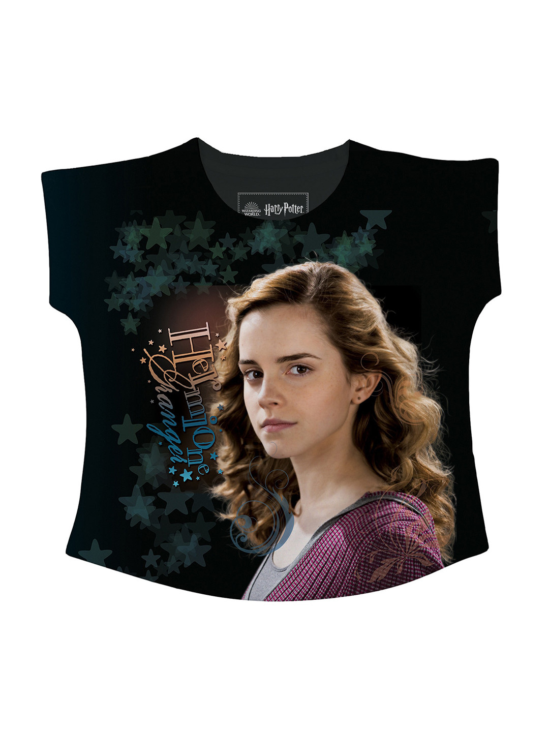 Harry Potter Black & Beige Hermione Printed A-Line Top