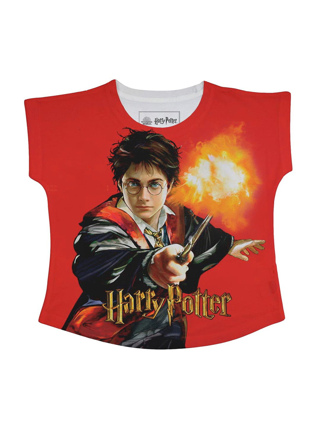 Harry Potter Red & Black Harry Potter Printed Printed Regular Top