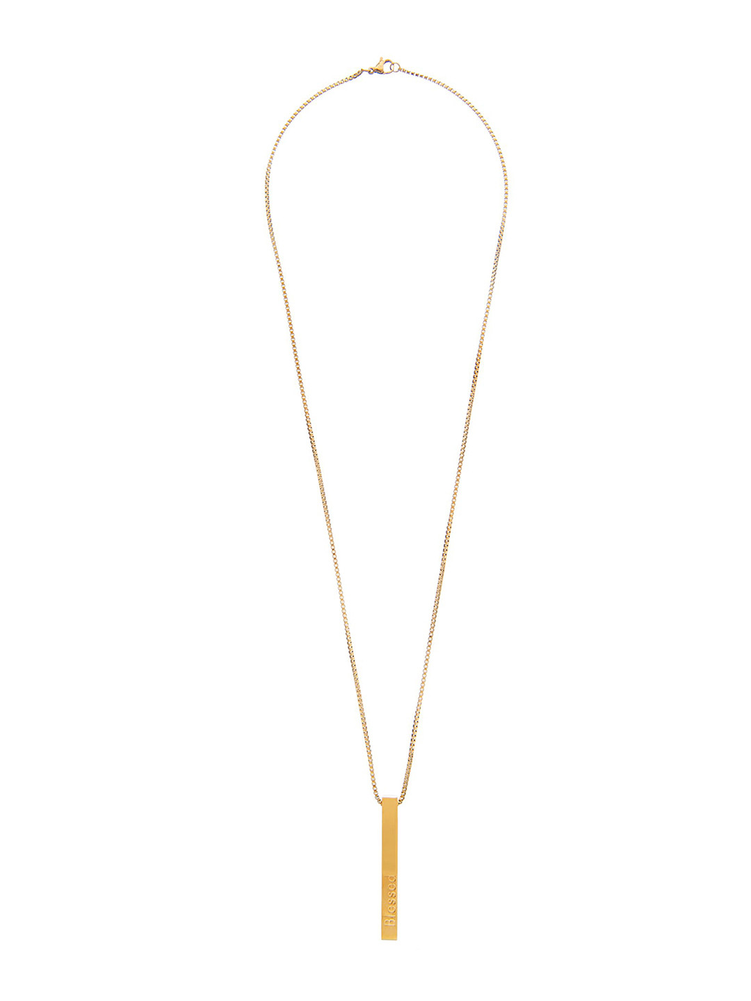 Moon Dust 22K Gold Plated Affirmation Bar Pendant With Chain